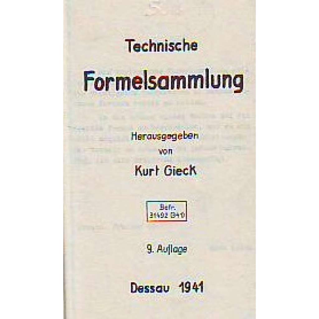 TECHNISCHE FORMELSAMMLUNG